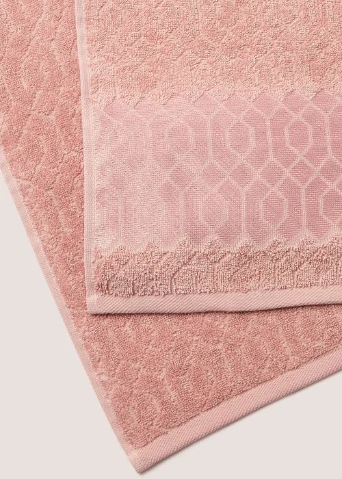 Pink Geo 100% Cotton Towels - Hand Towel Image 2