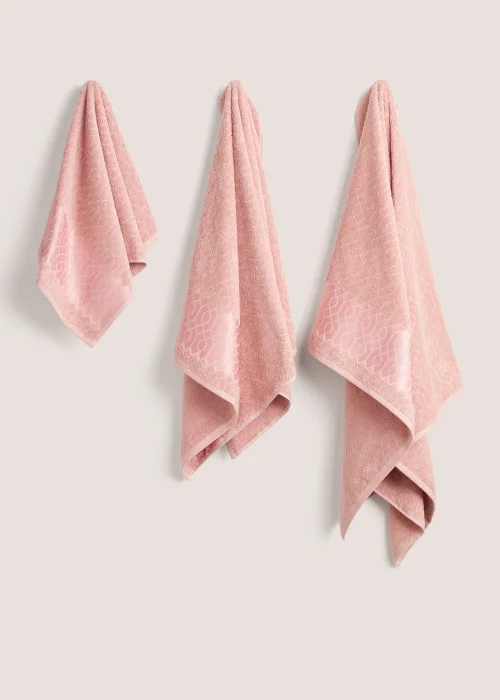 Pink Geo 100% Cotton Towels - Hand Towel Image 1