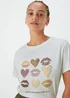 White Animal Heart Graphic T-Shirt - Size 8 Image 3