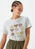 White Animal Heart Graphic T-Shirt - Size 8 Image 1
