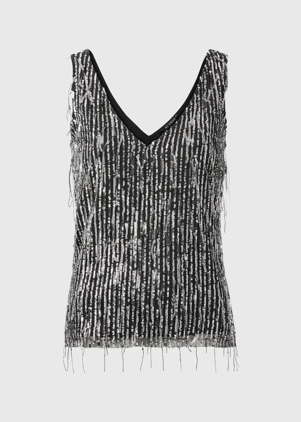 Et Vous Silver Sequin Cami Top - 8 Image 5