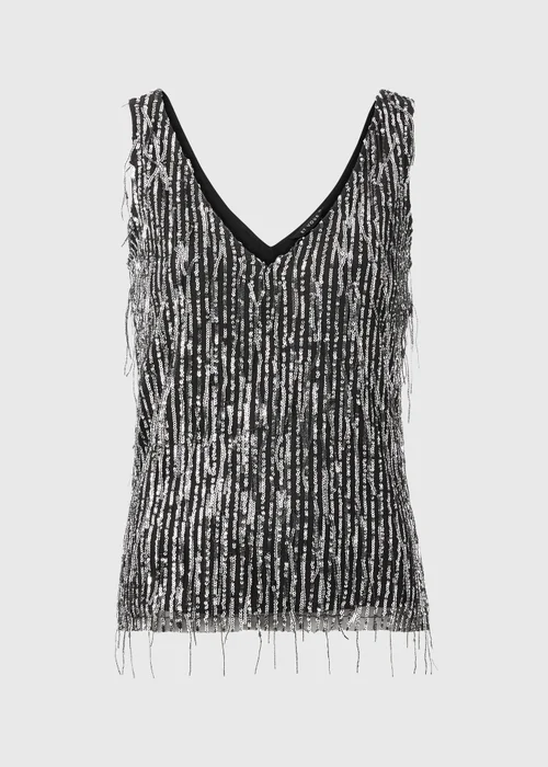 Et Vous Silver Sequin Cami Top - 8 Image 5