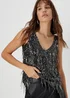 Et Vous Silver Sequin Cami Top - 8 Image 3