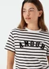 Black & White Stripe Amore Print T-Shirt - Size 8 Image 3