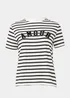 Black & White Stripe Amore Print T-Shirt - Size 8 Image 5