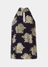 Et Vous Navy Floral High Neck Sleeveless Top - Size 8 Image 5