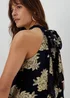 Et Vous Navy Floral High Neck Sleeveless Top - Size 8 Image 3