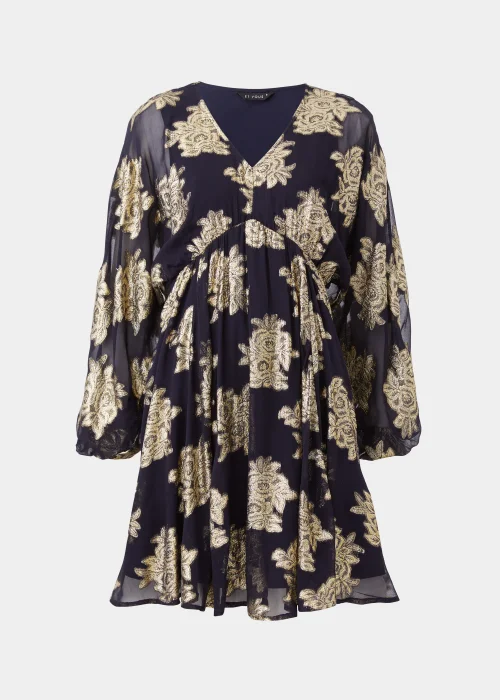 Et Vous Navy Floral Jacquard Mini Dress - 8 Image 5