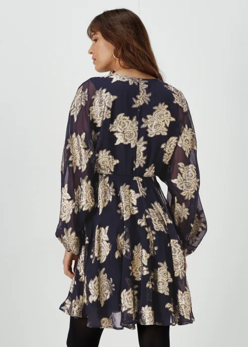 Et Vous Navy Floral Jacquard Mini Dress - 8 Image 2