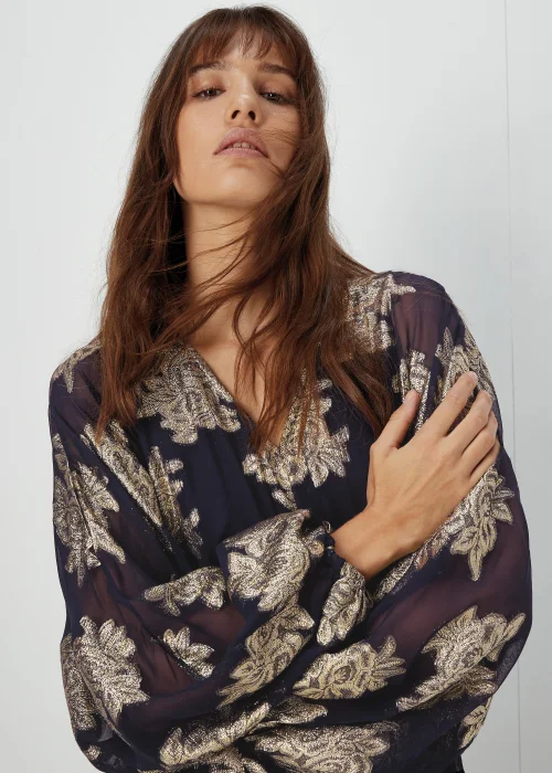 Et Vous Navy Floral Jacquard Mini Dress - 8 Image 3