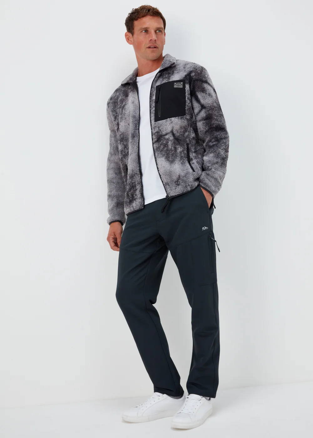 Charcoal Space Print Woven Fleece - S Image 4