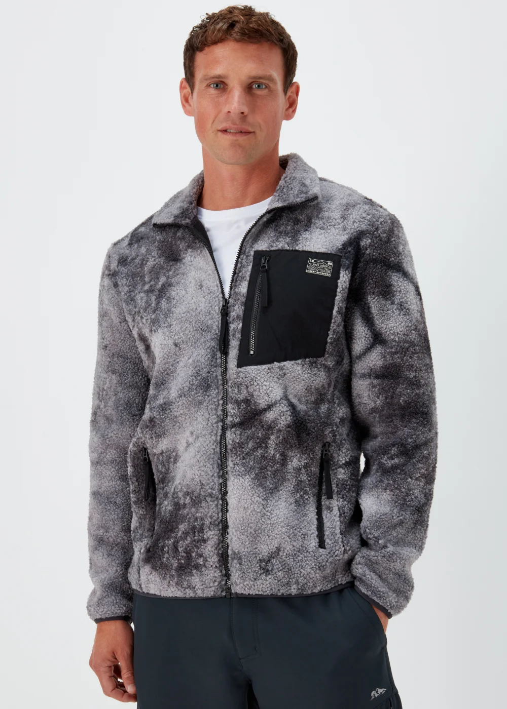 Charcoal Space Print Woven Fleece - S Image 1