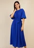 Little Mistress by Vogue Williams Royal Blue Woven Midi Dress - 8 Image 5