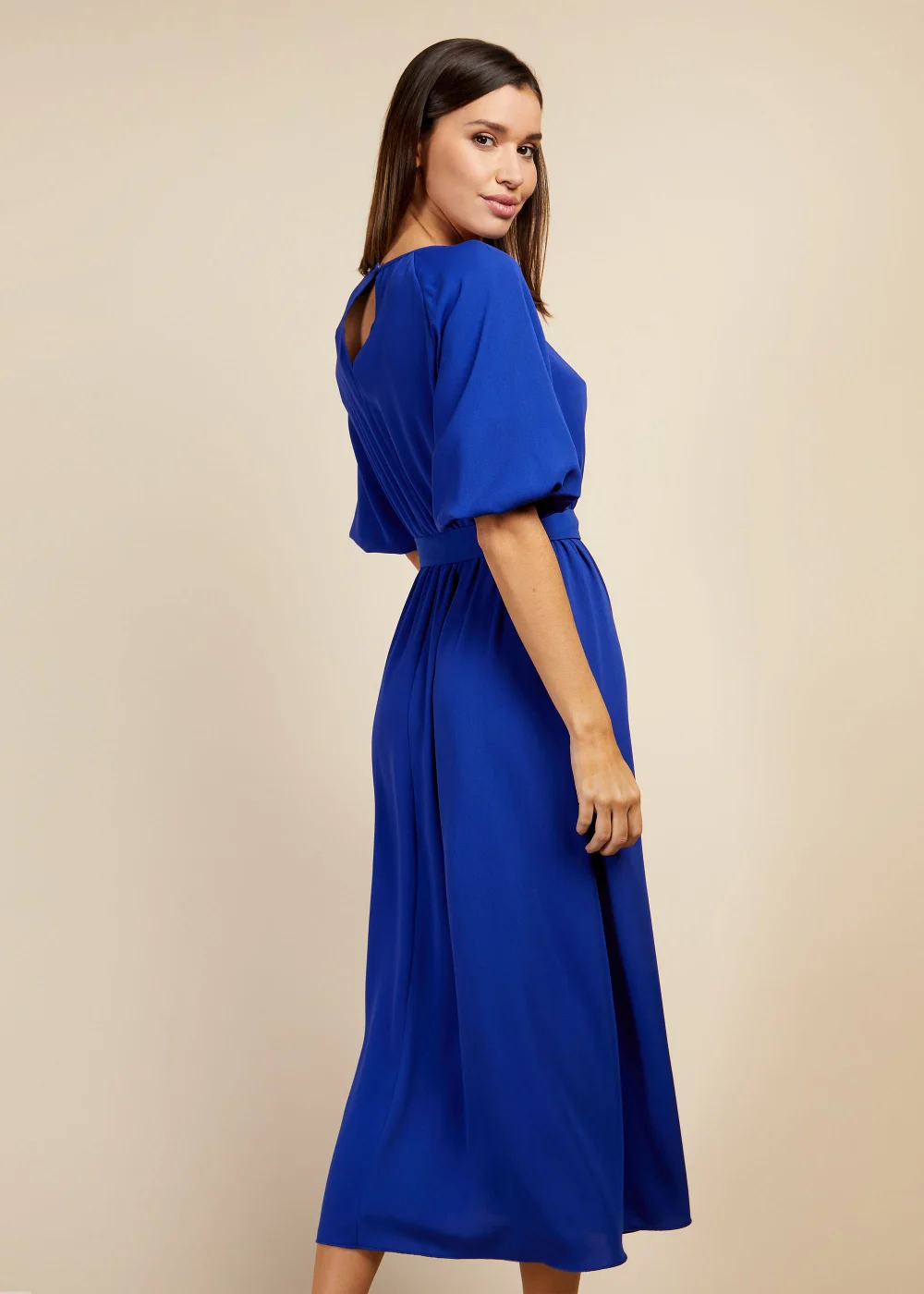 Little Mistress by Vogue Williams Royal Blue Woven Midi Dress - 8 Image 3