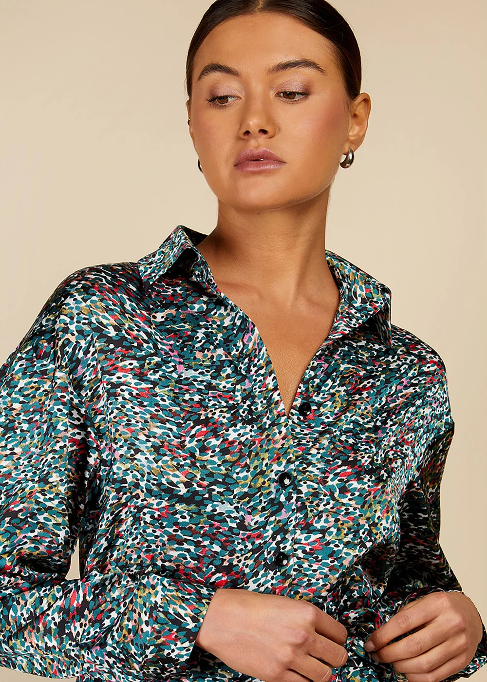 Little Mistress by Vogue Williams Multicoloured Print Satin Jumpsuit - 8 Image 4