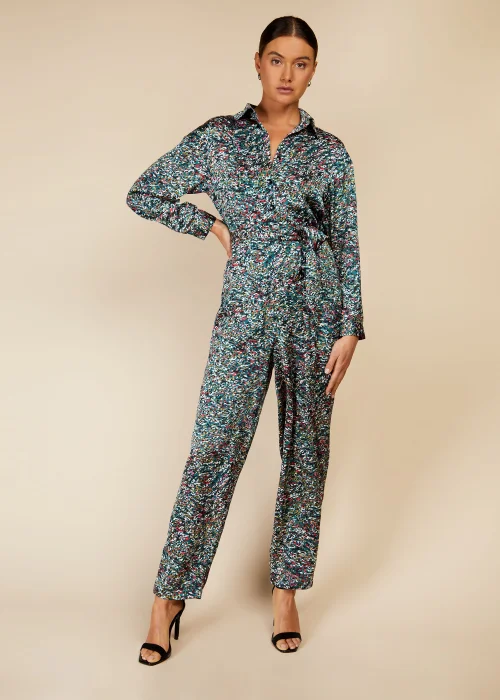 Little Mistress by Vogue Williams Multicoloured Print Satin Jumpsuit - 8 Image 2