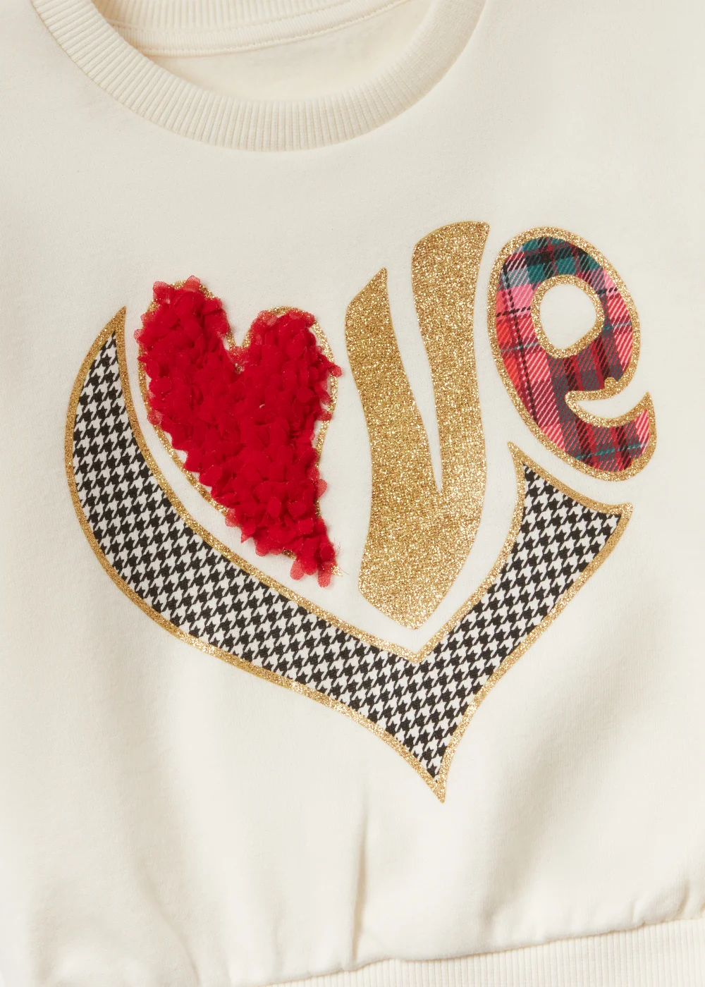 Girls Cream Love Sweatshirt (9mths-6yrs) - 9-12 months Image 2