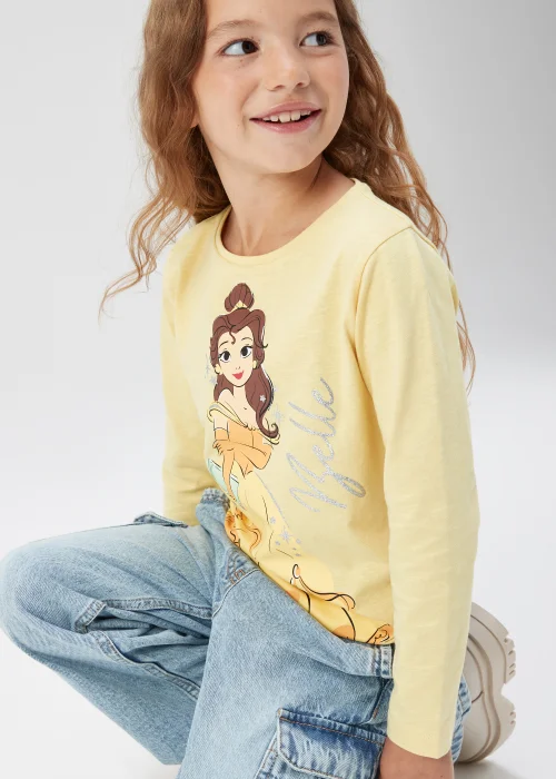 Kids Yellow Disney Belle Long Sleeve T-Shirt (4-9yrs) - 3 Yrs Image 3