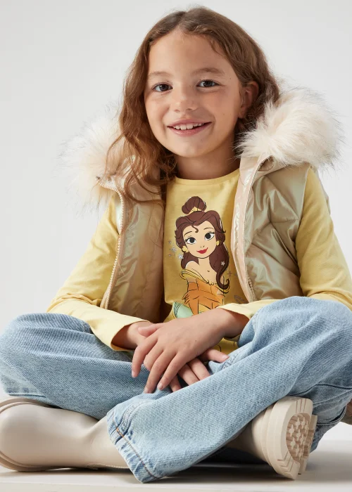 Kids Yellow Disney Belle Long Sleeve T-Shirt (4-9yrs) - 3 Yrs Image 4