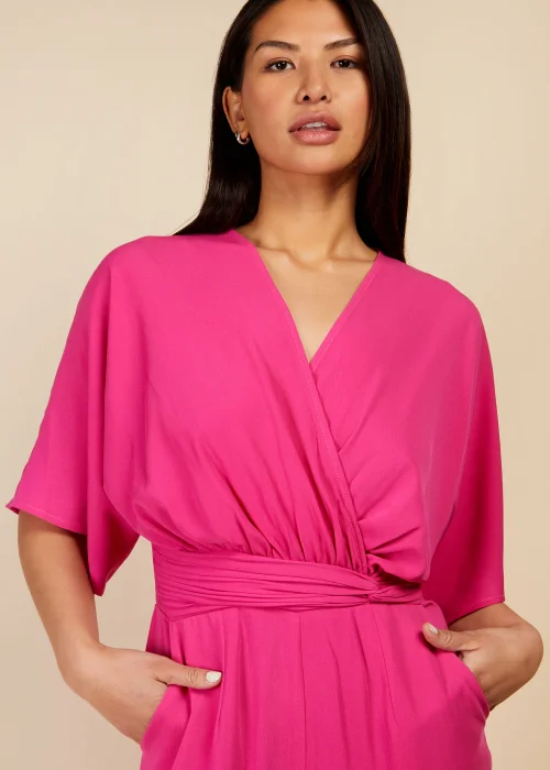 Little Mistress Pink Mock Wrap Jumpsuit - 14 Image 3
