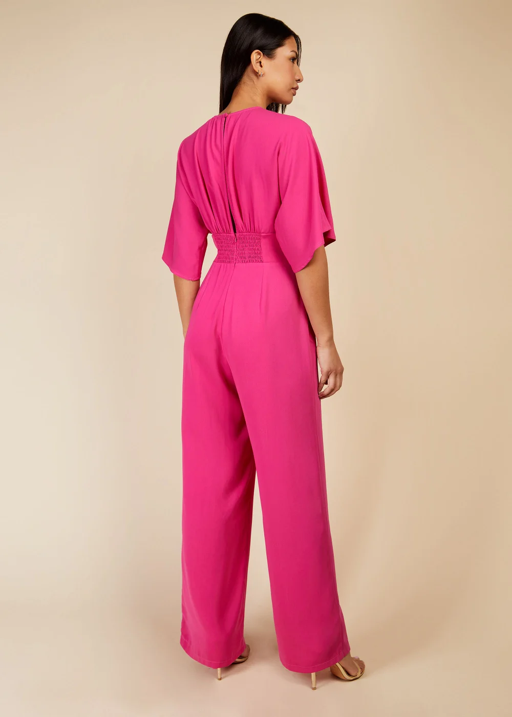 Little Mistress Pink Mock Wrap Jumpsuit - 14 Image 2
