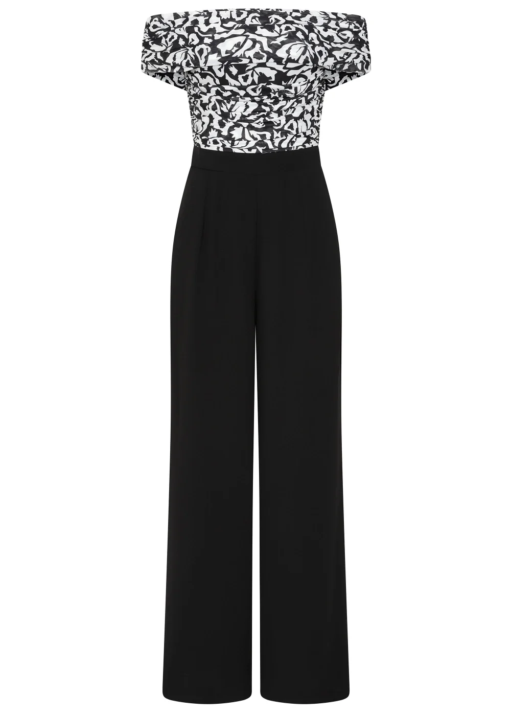 Little Mistress Black & White Print Bardot Jumpsuit - 8 Image 5