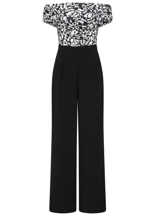 Little Mistress Black & White Print Bardot Jumpsuit - 8 Image 5
