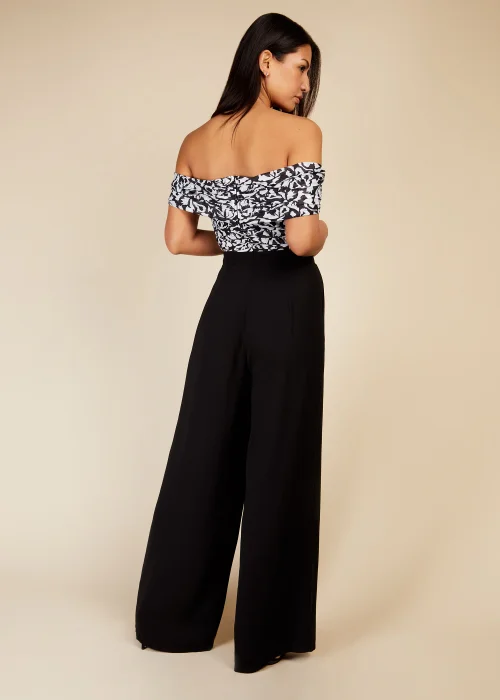 Little Mistress Black & White Print Bardot Jumpsuit - 8 Image 2
