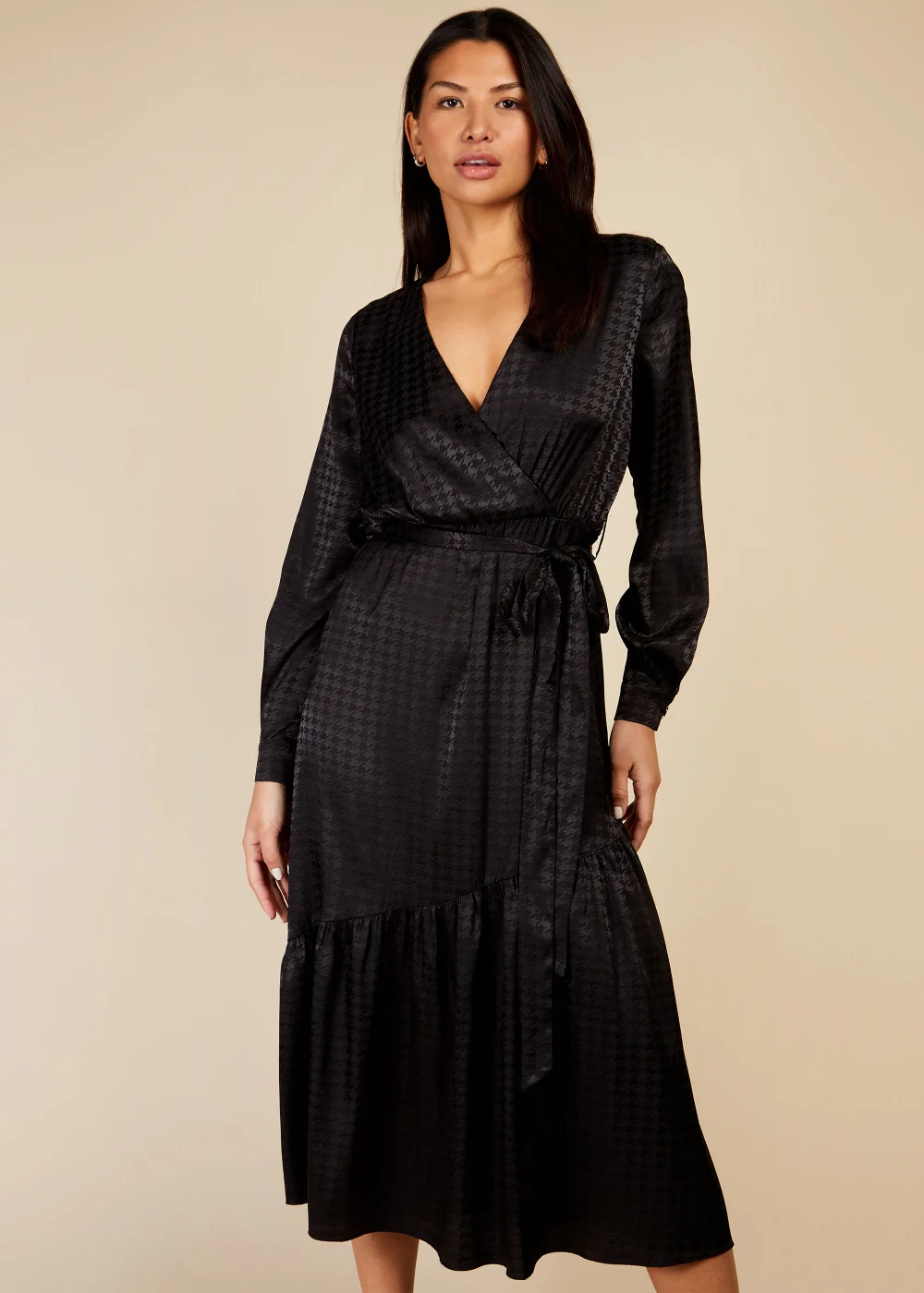 Little Mistress Black Wrap Midaxi Dress - Size 10 Image 4