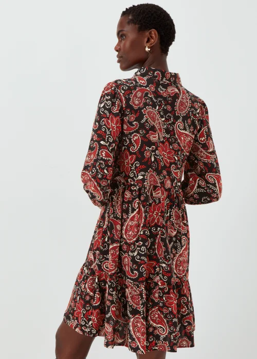 Black Paisley Print Mini Shirt Dress - 8 Image 2