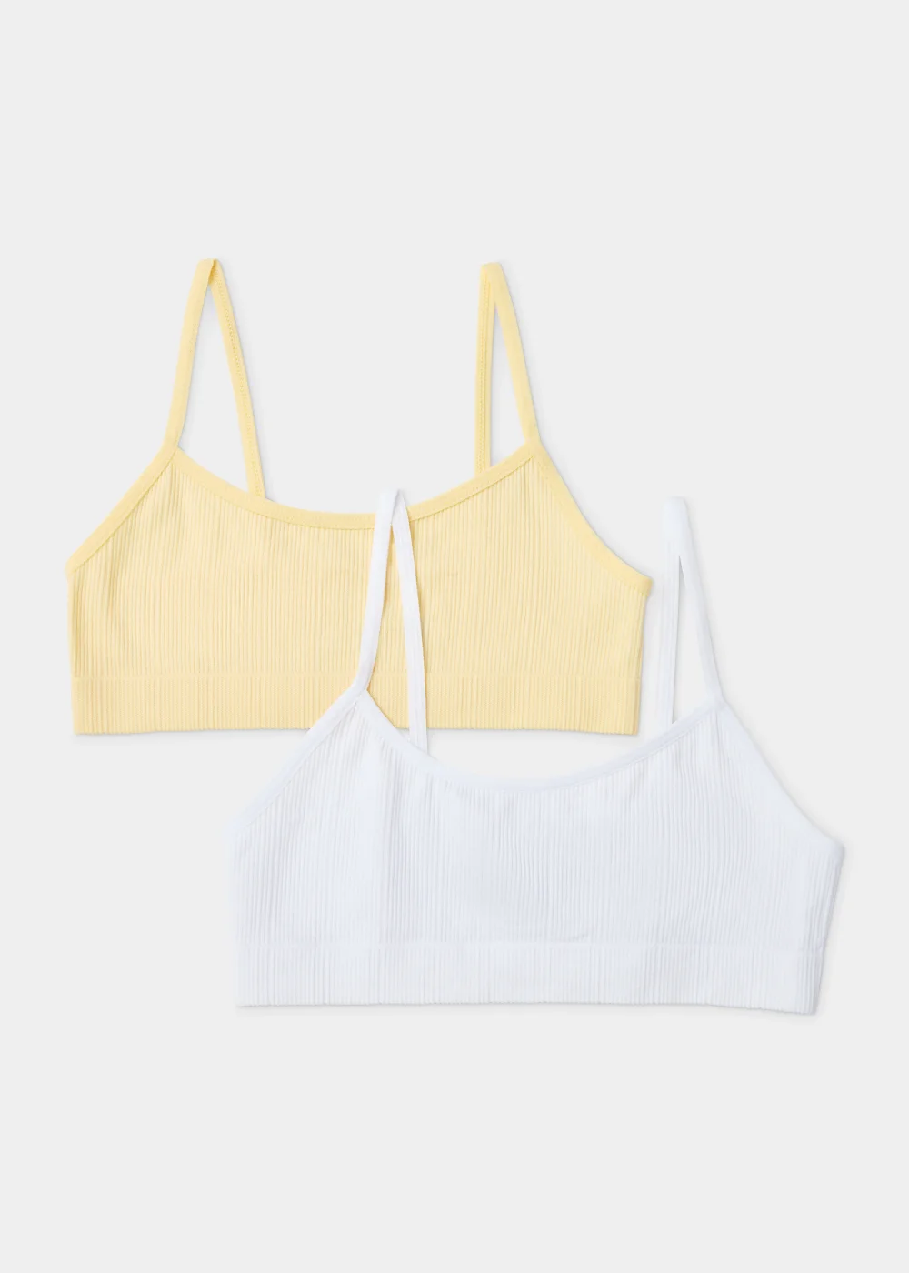 Girls 2 Pack Ribbed Seamless Crop Tops (6-13yrs) - Age 6 - 7 Years Image 1