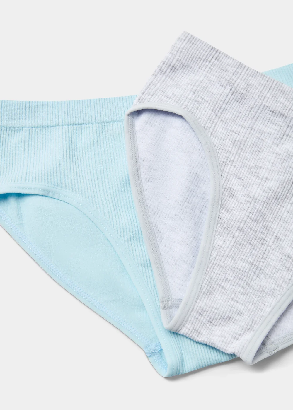 Girls 2 Pack Ribbed Seamless Knickers (6-13yrs) - Age 6 - 7 Years Image 2