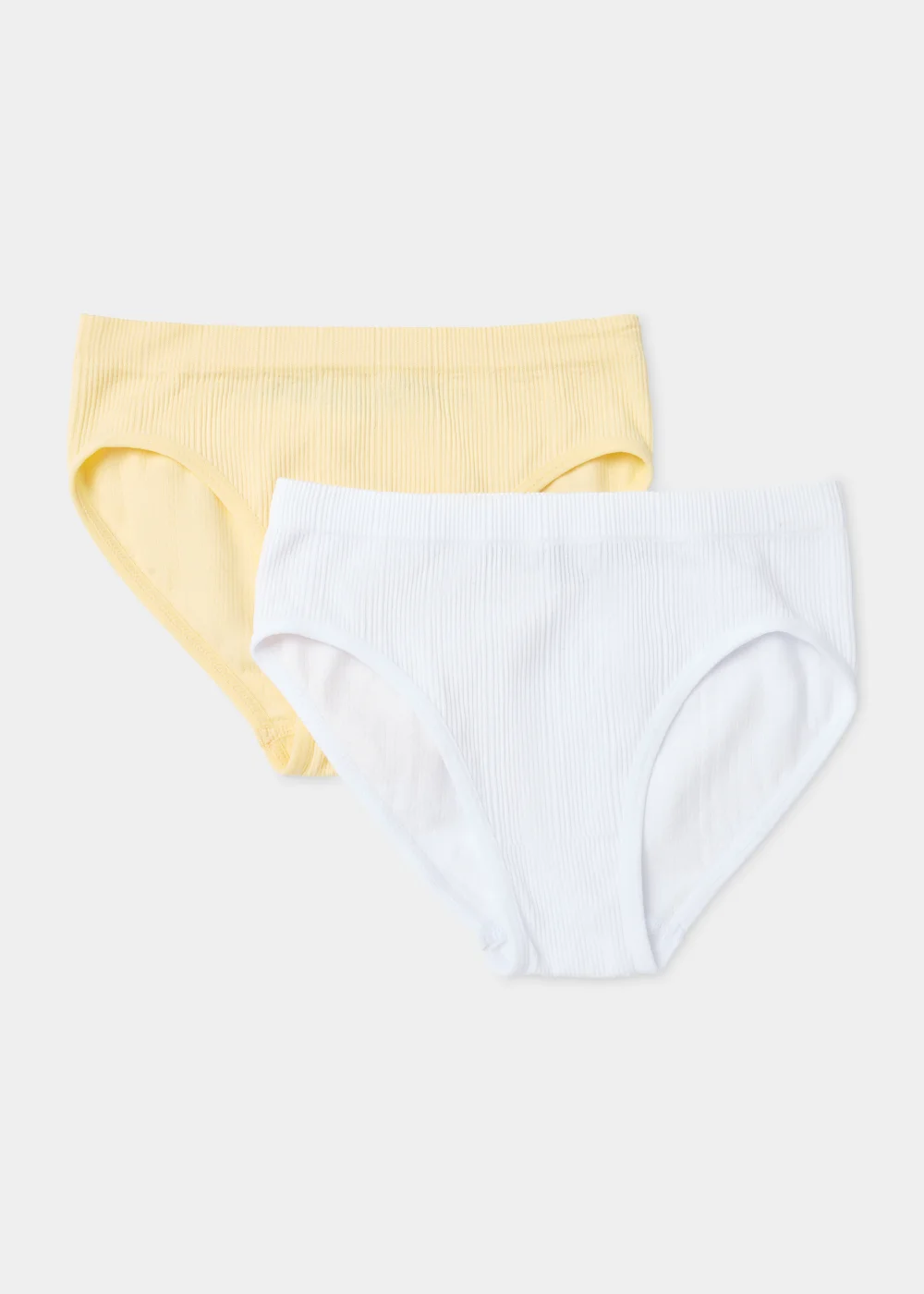 Girls 2 Pack Ribbed Seamless Knickers (6-13yrs) - Age 6 - 7 Years Image 1