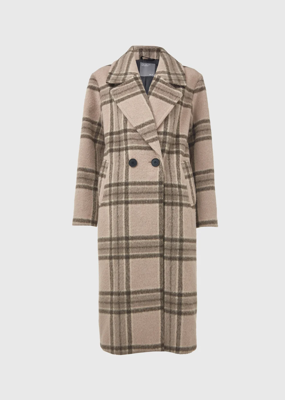 Beige Check Coat - 8 Image 1