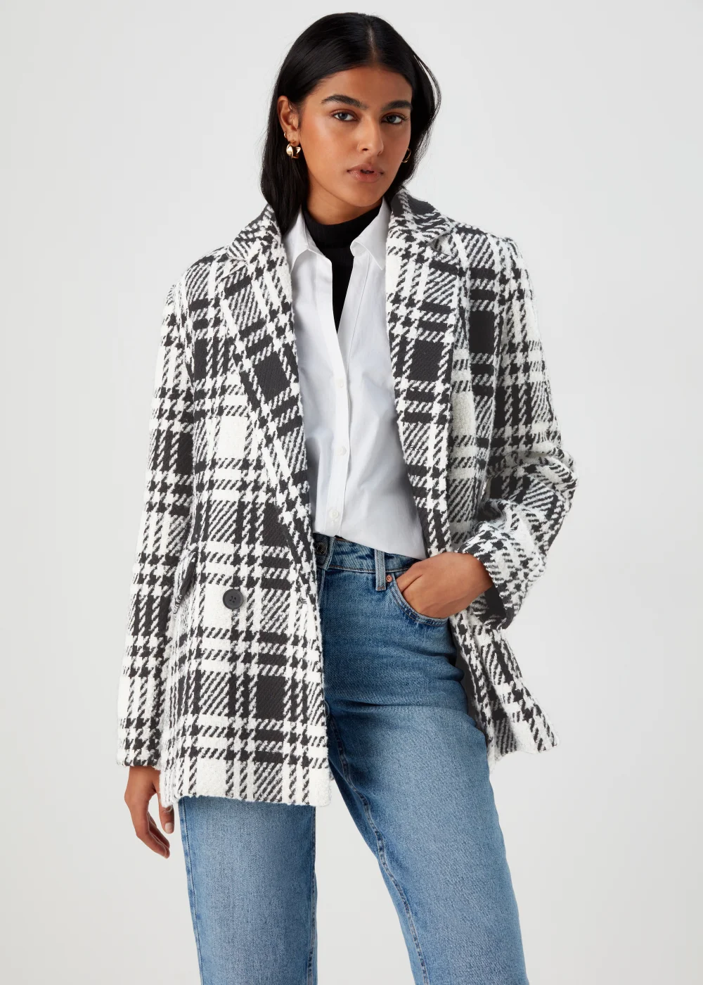 Black & White Check Blazer - 8 Image 1