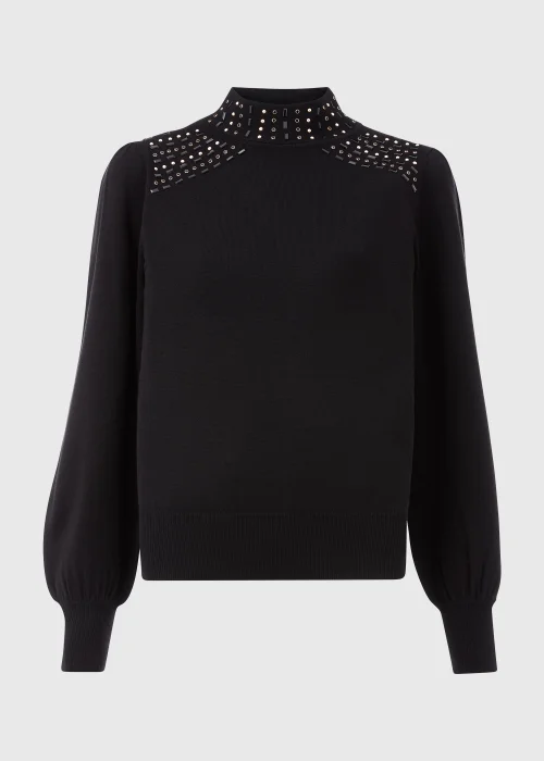 Et Vous Black Embellished Neck Knitted Jumper - 8 Image 5