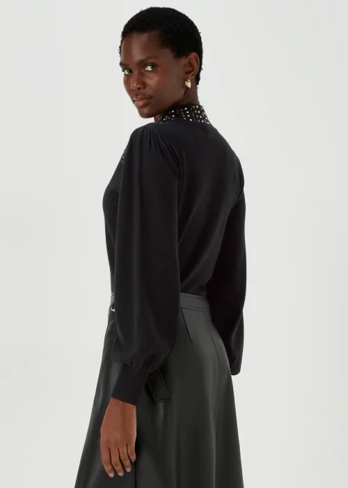 Et Vous Black Embellished Neck Knitted Jumper - 8 Image 2