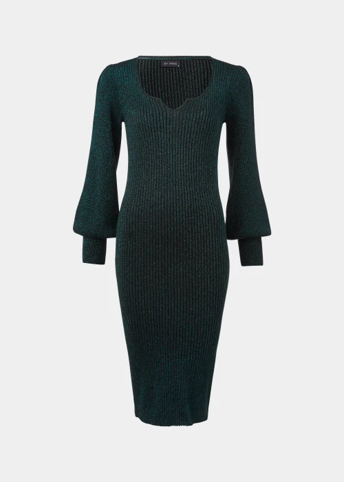 Et Vous Green Metallic Knitted Dress - 8 Image 5
