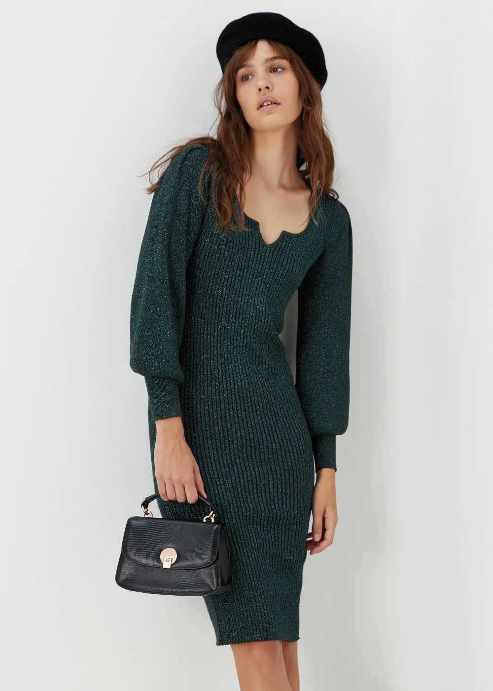 Et Vous Green Metallic Knitted Dress - 8 Image 4