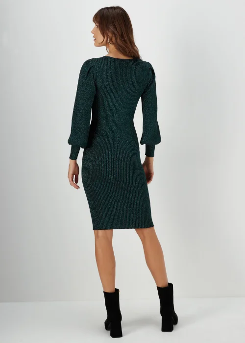 Et Vous Green Metallic Knitted Dress - 8 Image 2
