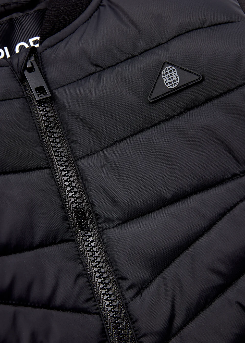 Boys Black Quilted Bomber Jacket (4-13yrs) - 4 Yrs Image 2