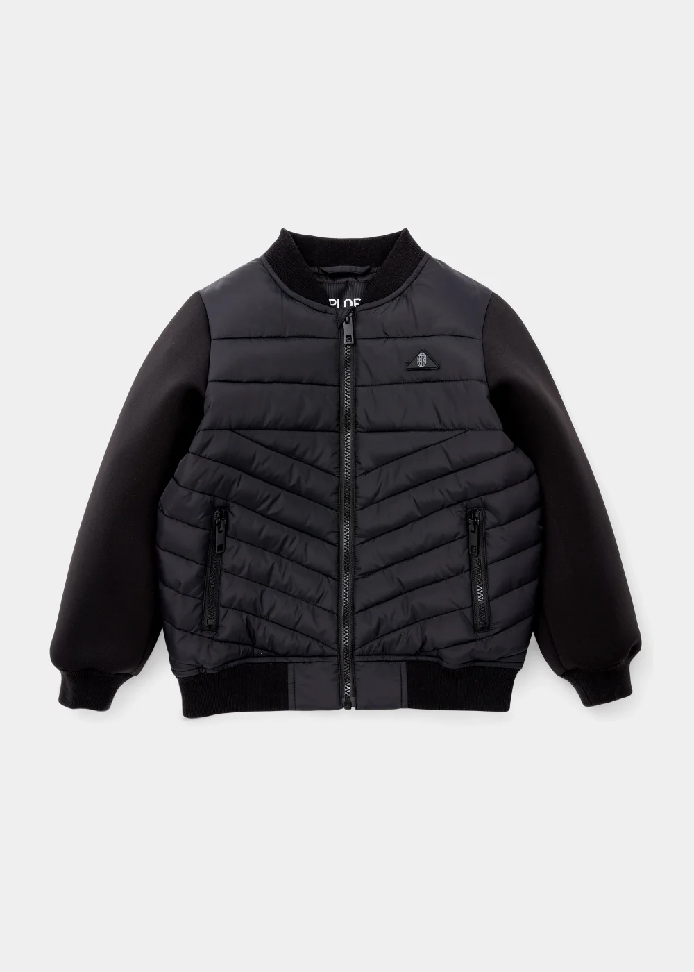 Boys Black Quilted Bomber Jacket (4-13yrs) - 4 Yrs Image 1