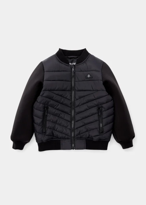 Boys Black Quilted Bomber Jacket (4-13yrs) - 4 Yrs Image 1