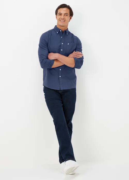 Farah Blue Drayton Long Sleeve Shirt - Small Image 4