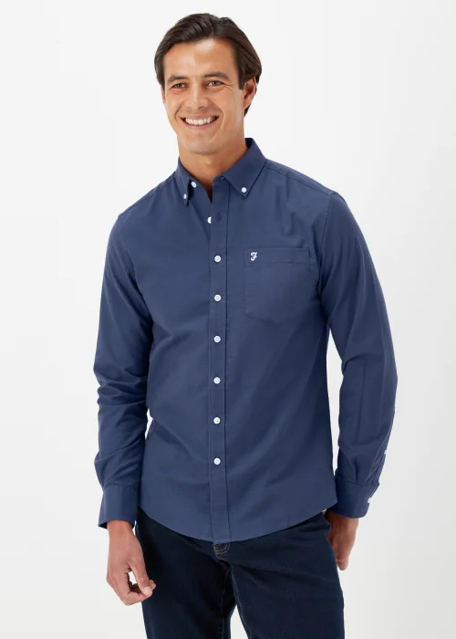 Farah Blue Drayton Long Sleeve Shirt - Small Image 1
