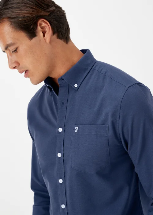 Farah Blue Drayton Long Sleeve Shirt - Small Image 3