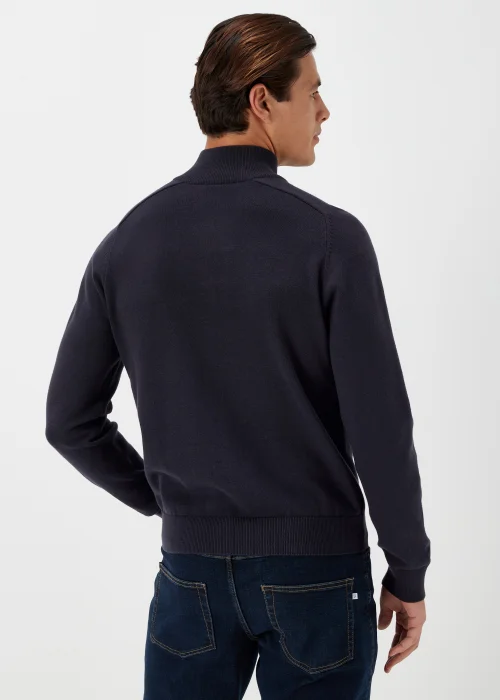 Farah Newitt Navy 1/4 Zip Knitted Sweatshirt - Large Image 2
