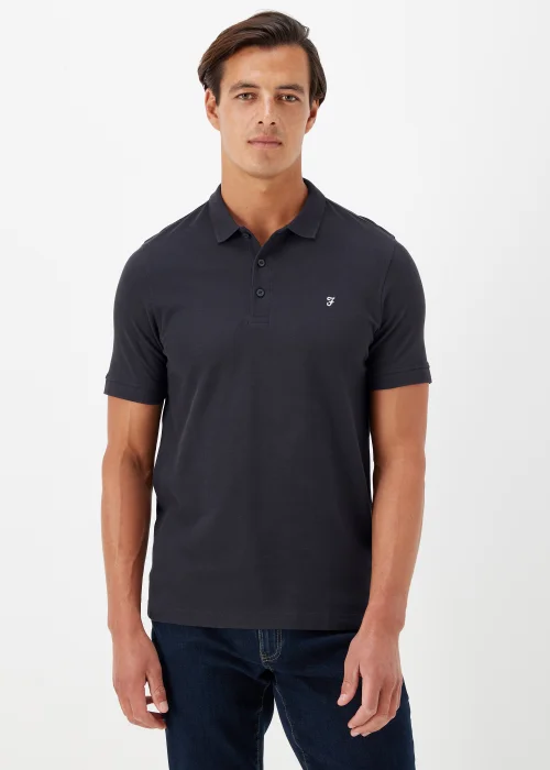 Farah Cove Navy Short Sleeve Polo Shirt - S Image 1