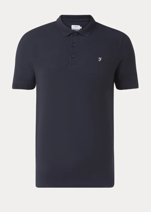 Farah Cove Navy Short Sleeve Polo Shirt - S Image 5