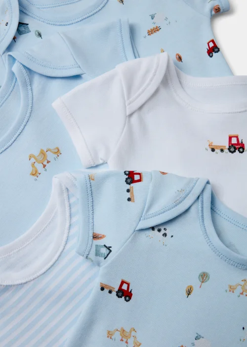 Baby Blue Farm Print Bodysuits (Newborn-23mths) - Newborn Image 2